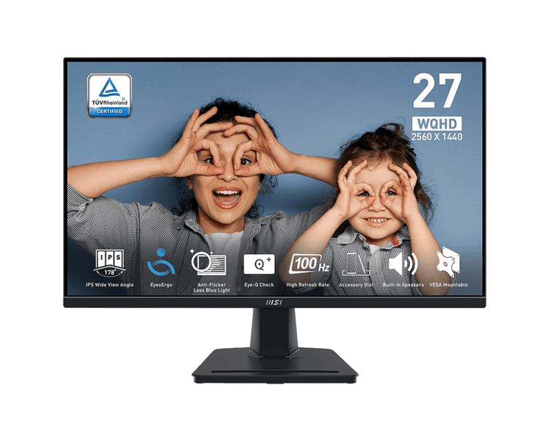 MSI PRO MP275Q 27" WQHD 2K 100Hz 4ms Built - in - Speaker IPS Business Monitor - SWIFT PERIPHERALSPRO-MP275Q