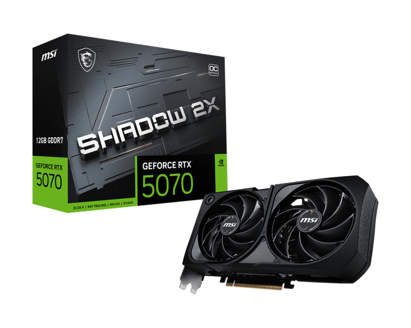 MSI RTX 5070 SHADOW 2X OC 12GB GDDR7 GRAPHICS CARD (G5070 - 12SC) - SWIFT PERIPHERALS1092750