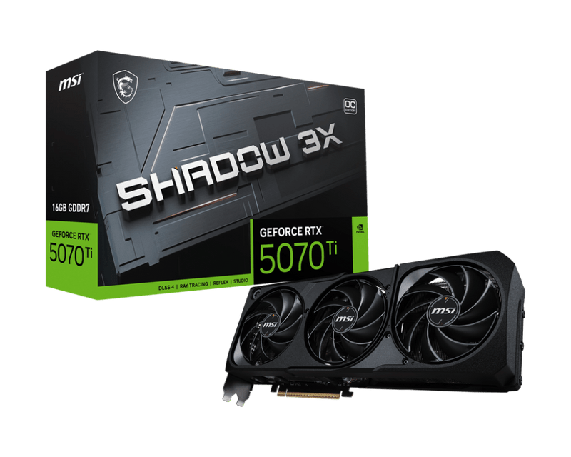 MSI RTX 5070 TI SHADOW 3X OC 16GB GDDR7 GRAPHICS CARD - SWIFT PERIPHERALS1093049
