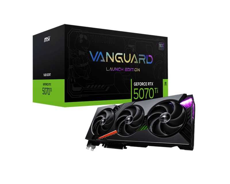 MSI RTX 5070 TI VANGUARD SOC LAUNCH EDITION 16GB GRAPHICS CARD - SWIFT PERIPHERALS1092576