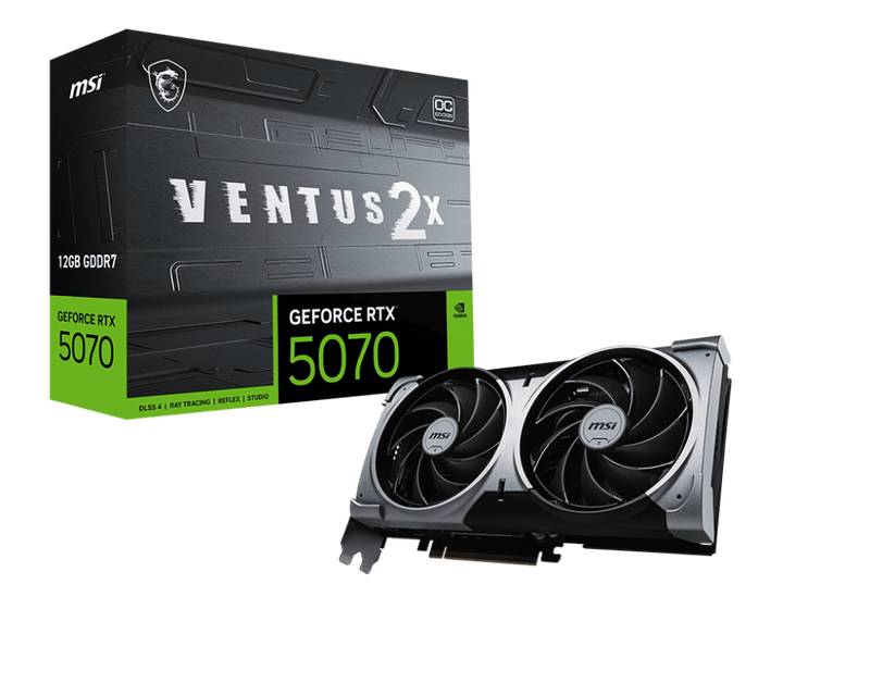 MSI RTX 5070 VENTUS 2X OC 12GB GDDR7 GRAPHICS CARD - SWIFT PERIPHERALS1092871