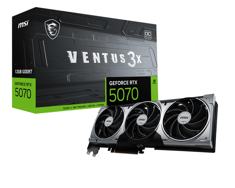 MSI RTX 5070 VENTUS 3X OC 12GB GDDR7 GRAPHICS CARD - SWIFT PERIPHERALS1092872