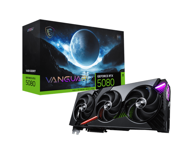 MSI RTX 5080 VANGUARD SOC 16GB GDDR7 GRAPHICS CARD - SWIFT PERIPHERALS1092747