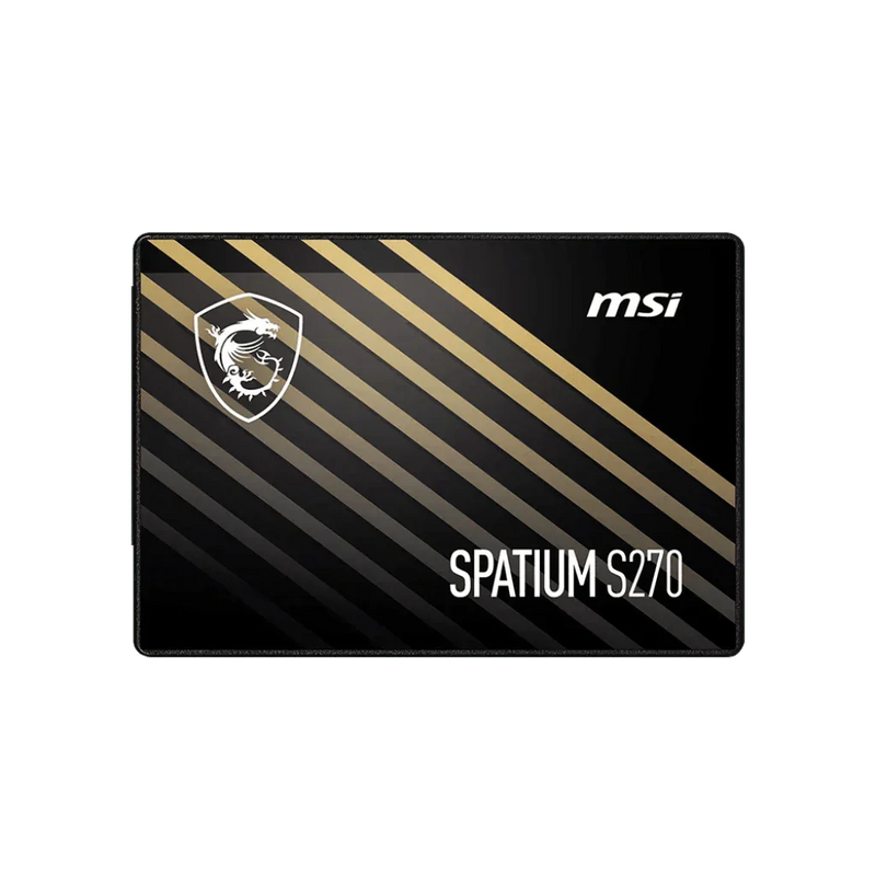 Spatium S270 SATA III internal SSD with black and gold striped design