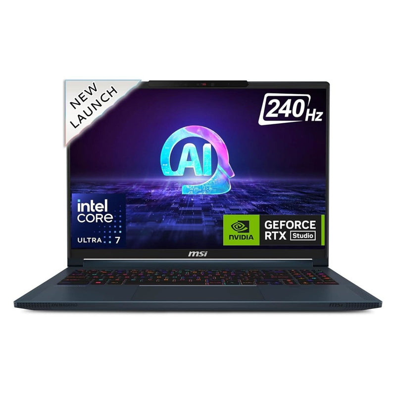 MSI STEALTH 16 AI STUDIO A1VFG - 058IN BUSINESS AND GAMING LAPTOP (INTEL CORE ULTRA 7/ 32GB RAM/ 1TB SSD/WIN11 HOME/QHD+/8GB RTX 4060 GRAPH/ 2 YEAR WARRANTY) - SWIFT PERIPHERALS1089629
