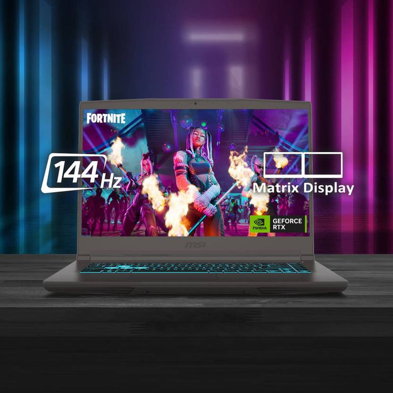 MSI Thin 15 Intel Core i5 13th Gen 13420H - (16 GB/512 GB SSD/Windows 11 Home/6 GB Graphics/NVIDIA GeForce RTX 3050/144 Hz) THIN 15 B13UDX - 129IN Gaming Laptop (15.6 Inch, Cosmos Gray, 1.86 Kg) - SWIFT PERIPHERALS1096472