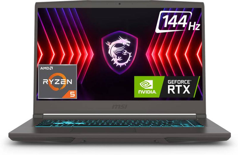 MSI THIN A15 B7UC - 102IN [R5 - 7535HS/16GB/512GB SSD/WIN11 HOME/15.6"/4GB - RTX3050 GRAPHICS/2 YEAR(S)/GREY] - SWIFT PERIPHERALS1095658