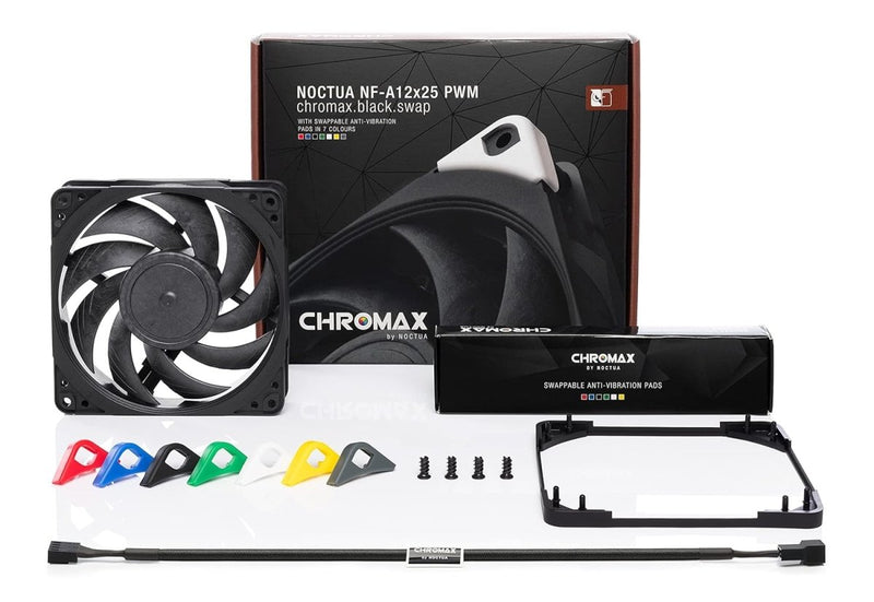 NOCTUA NF - A12X25 PWM CHROMAX.BLACK.SWAP, PREMIUM QUIET FAN, 4 - PIN (120MM, BLACK) - SWIFT PERIPHERALS1092187