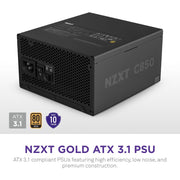 NZXT 850W C850 80 PLUS GOLD FULLY MODULAR SMPS ATX 3.1 PA - 8G2BB - UK - SWIFT PERIPHERALS101836