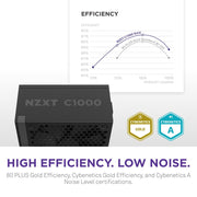 NZXT C1000 1000 WATT 80 PLUS GOLD ATX 3.1 POWER SUPPLY PA - 0G2BB - UK - SWIFT PERIPHERALS1090613