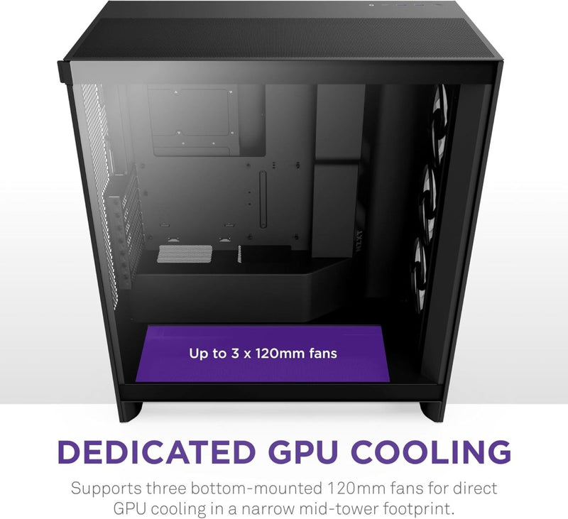NZXT CHASSIS H SERIES H7 (2024) FLOW WITHOUT PSU BLACK COLOR - CM - H72FB - 01 - SWIFT PERIPHERALS1093690