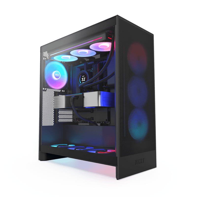 NZXT CHASSIS H SERIES H7 (2024) FLOW WITHOUT PSU BLACK COLOR - CM - H72FB - 01 - SWIFT PERIPHERALS1093690