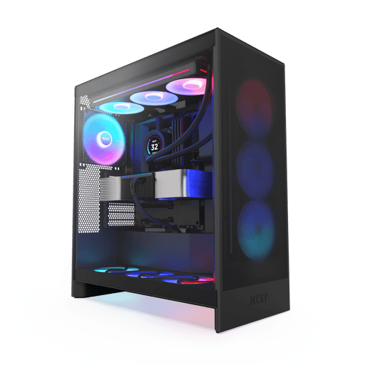 NZXT CHASSIS H SERIES H7 (2024) FLOW WITHOUT PSU BLACK COLOR - CM - H72FB - 01 - SWIFT PERIPHERALS1093690