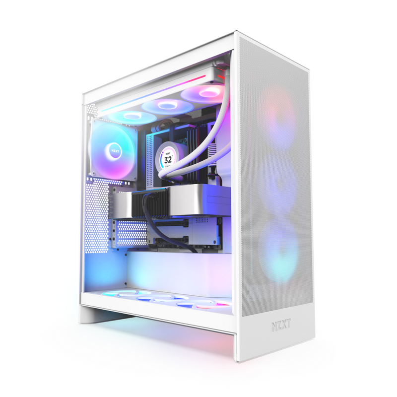 NZXT CHASSIS H SERIES H7 (2024) FLOW WITHOUT PSU WHITE COLOR - CM - H72FW - 01 - SWIFT PERIPHERALSNZXT0235
