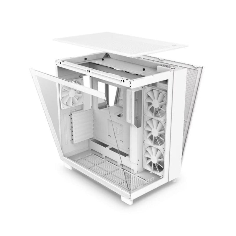 NZXT CHASSIS H SERIES H9 FLOW EDITION ATX MID TOWER CHASSIS ALL WHITE(CM - H91FW - 01) - SWIFT PERIPHERALS1084053