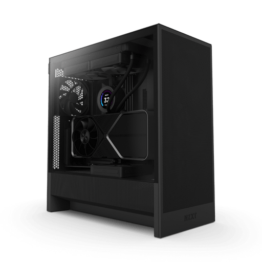 NZXT CHASSIS H5 FLOW (2024) COMPACT MID - TOWER ATX CASE - ALL BLACK - CC - H52FB - 01 - SWIFT PERIPHERALSNZXT0242