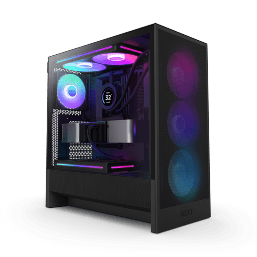 NZXT CHASSIS H5 FLOW RGB (2024) COMPACT MID - TOWER ATX CASE ALL BLACK - CC - H52FB - R1 - SWIFT PERIPHERALSNZXT0244