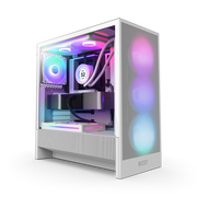 NZXT CHASSIS H5 FLOW RGB (2024) COMPACT MID - TOWER ATX CASE ALL WHITE - CC - H52FW - R1 - SWIFT PERIPHERALSNZXT0243