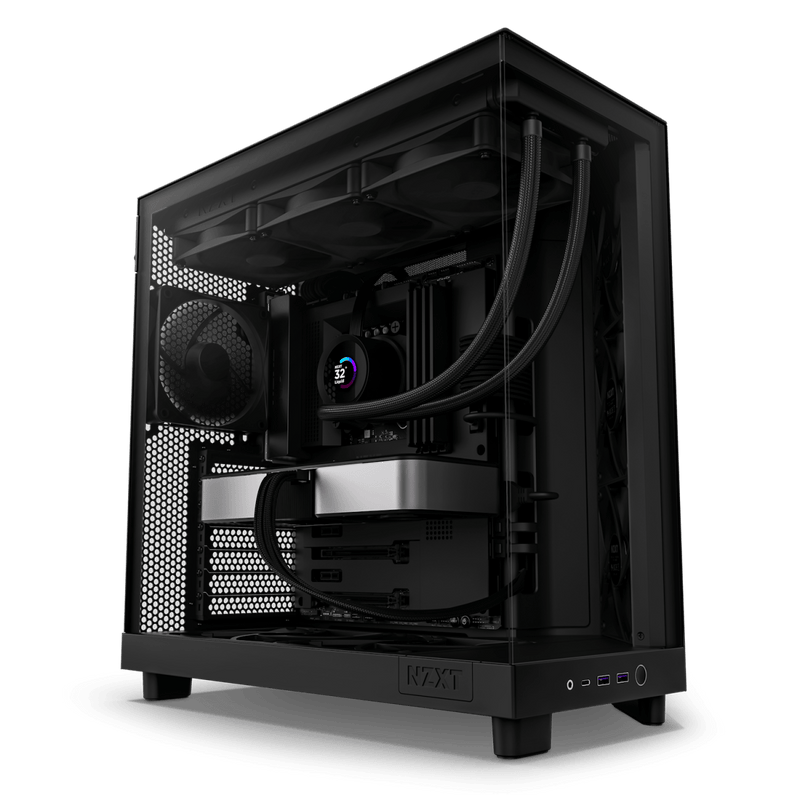 NZXT CHASSIS H6 FLOW (2023) COMPACT DUAL - CHAMBER ATX CASE W/O PSU - ALL BLACK - CC - H61FB - 01 - SWIFT PERIPHERALS1092191