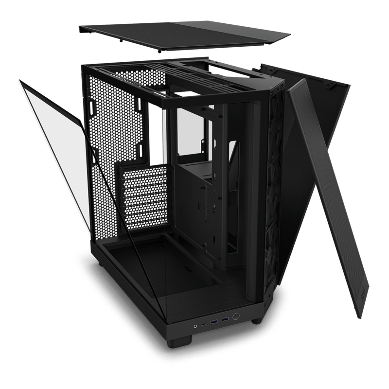 NZXT CHASSIS H6 FLOW (2023) COMPACT DUAL - CHAMBER ATX CASE W/O PSU - ALL BLACK - CC - H61FB - 01 - SWIFT PERIPHERALS1092191