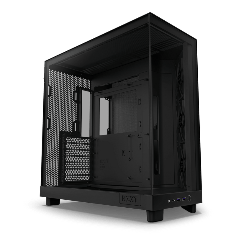 NZXT CHASSIS H6 FLOW (2023) COMPACT DUAL - CHAMBER ATX CASE W/O PSU - ALL BLACK - CC - H61FB - 01 - SWIFT PERIPHERALS1092191