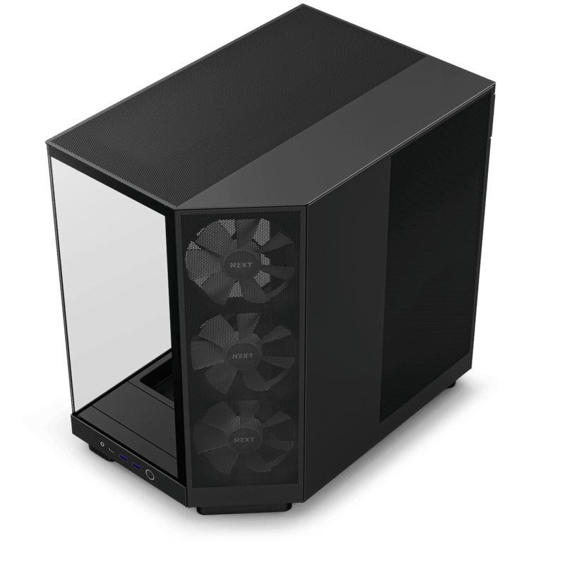 NZXT CHASSIS H6 FLOW RGB (2023) COMPACT DUAL - CHAMBER ATX CASE WITH RGB FANS - ALL BLACK - CC - H61FB - R1 - SWIFT PERIPHERALS1089590