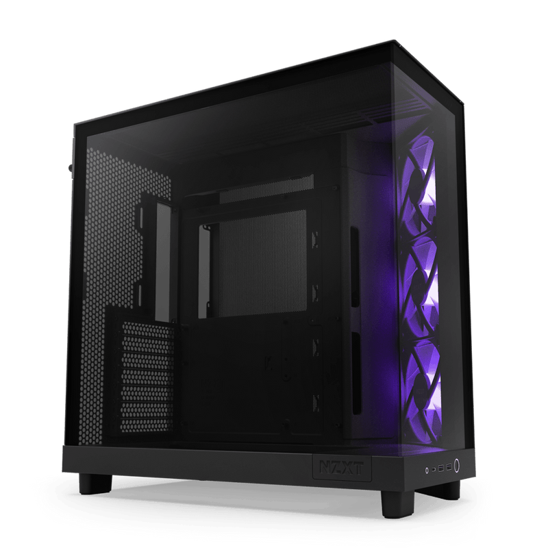 NZXT CHASSIS H6 FLOW RGB (2023) COMPACT DUAL - CHAMBER ATX CASE WITH RGB FANS - ALL BLACK - CC - H61FB - R1 - SWIFT PERIPHERALS1089590
