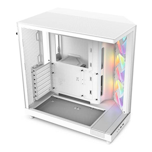 NZXT CHASSIS H6 FLOW RGB (2023) COMPACT DUAL - CHAMBER ATX CASE WITH RGB FANS - ALL WHITE - CC - H61FW - R1 - SWIFT PERIPHERALS1088047