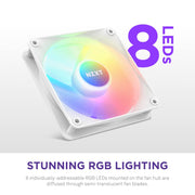 NZXT F120RGB CORE - 120MM RGB FAN - TRIPLE PACK (WHITE) W/RGB CONTROLLER RF - C12TF - W1 - SWIFT PERIPHERALS1090615