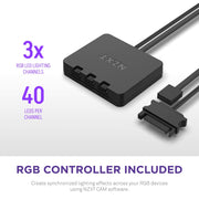 NZXT F120RGB DUO - 120MM DUAL - SIDED RGB FAN - TRIPLE PACK (WHITE) W/RGB CONTROLLER - RF - D12TF - W1 - SWIFT PERIPHERALS1092197
