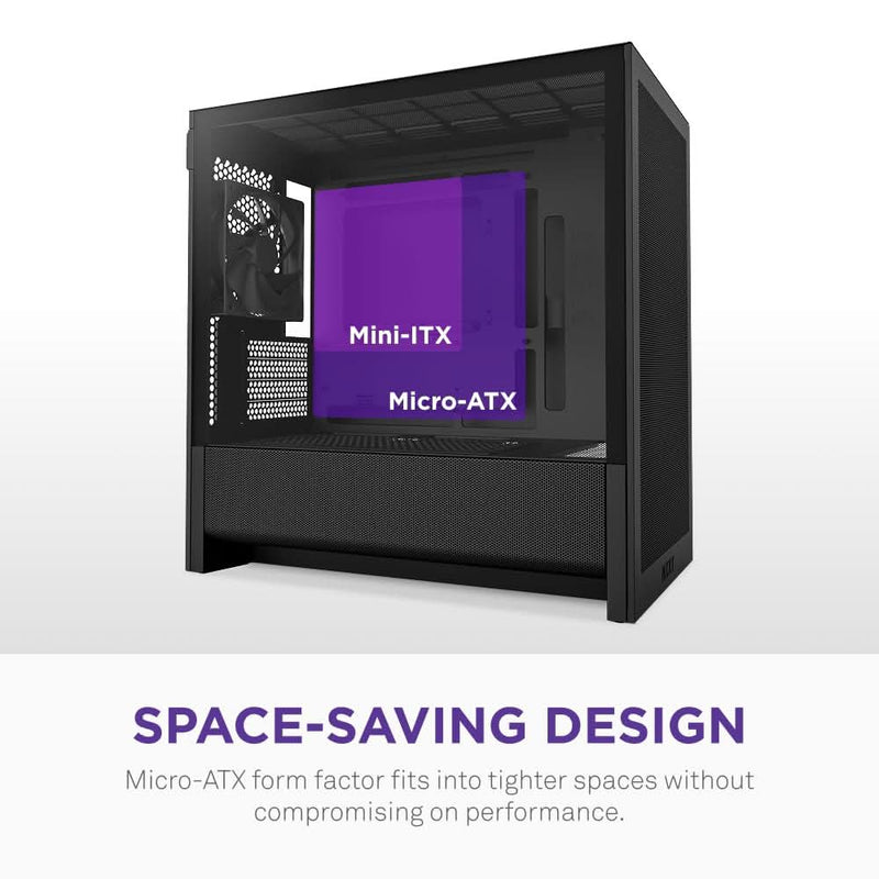 NZXT H3 FLOW (2025) MICRO - ATX MID - TOWER GAMING CABINET - BLACK (CC - H31FB - 01) - SWIFT PERIPHERALS1093909