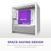 NZXT H3 FLOW (2025) MICRO - ATX MID - TOWER GAMING CABINET - WHITE (CC - H31FW - 01) - SWIFT PERIPHERALS1093910