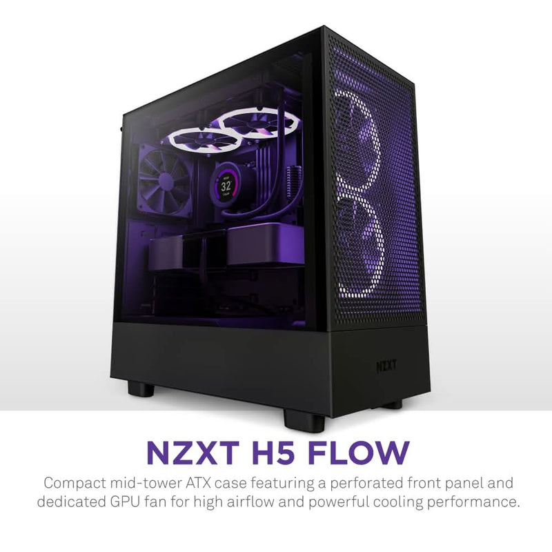 NZXT H5 FLOW MID - TOWER E - ATX COMPACT CABINET BLACK - SWIFT PERIPHERALS1083616