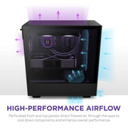 NZXT H5 FLOW MID - TOWER E - ATX COMPACT CABINET BLACK - SWIFT PERIPHERALS1083616