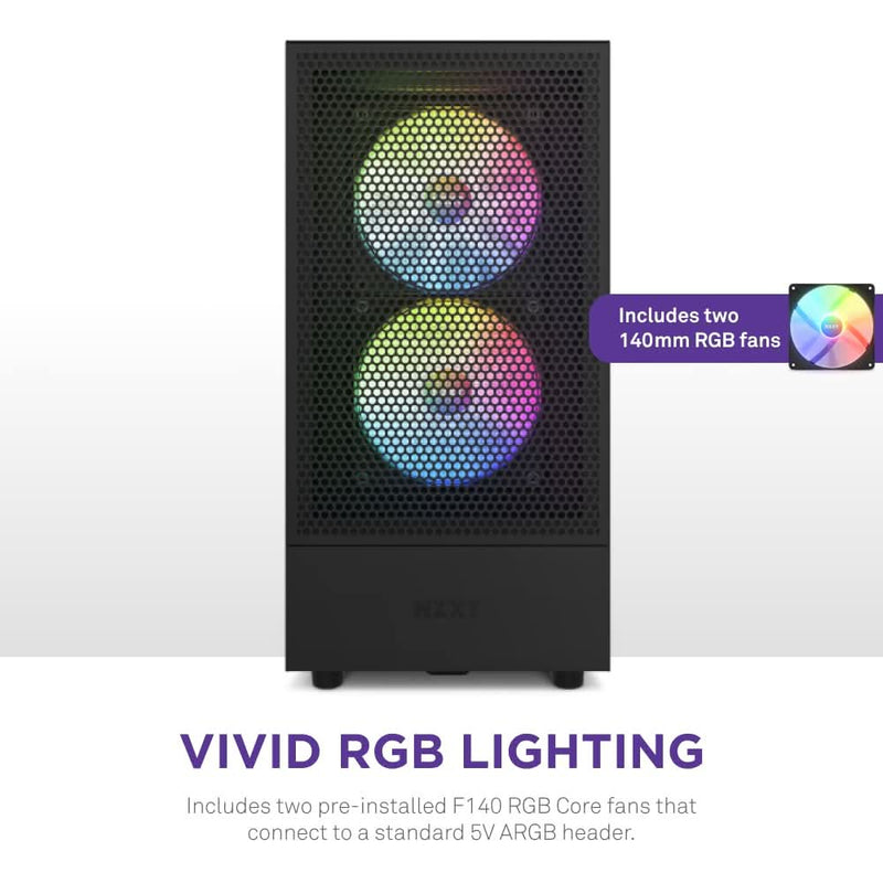 NZXT H5 FLOW RGB MID - TOWER ATX CABINET BLACK - SWIFT PERIPHERALS1085861