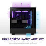 NZXT H5 FLOW RGB MID - TOWER ATX CABINET BLACK - SWIFT PERIPHERALS1085861