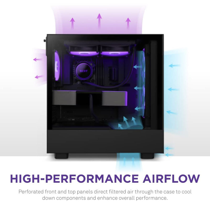 NZXT H5 FLOW RGB MID - TOWER ATX CABINET BLACK - SWIFT PERIPHERALS1085861
