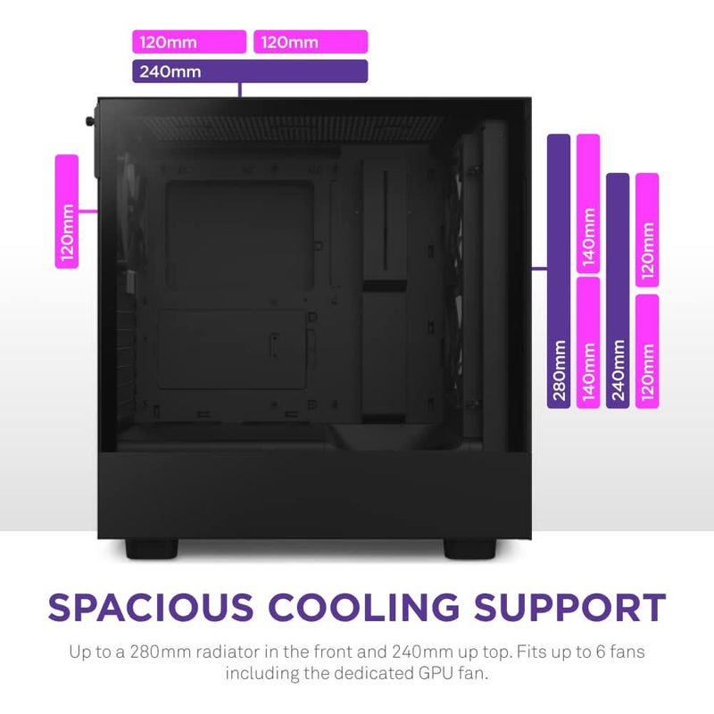 NZXT H5 FLOW RGB MID - TOWER ATX CABINET BLACK - SWIFT PERIPHERALS1085861