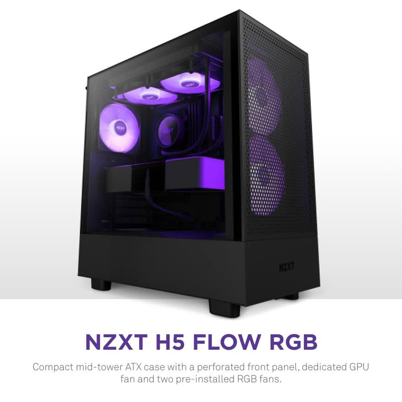 NZXT H5 FLOW RGB MID - TOWER ATX CABINET BLACK - SWIFT PERIPHERALS1085861