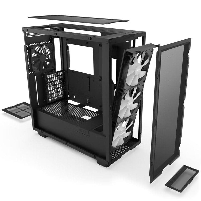 NZXT H7 FLOW MID - TOWER WITH RGB FANS CABINET BLACK - SWIFT PERIPHERALS1085236