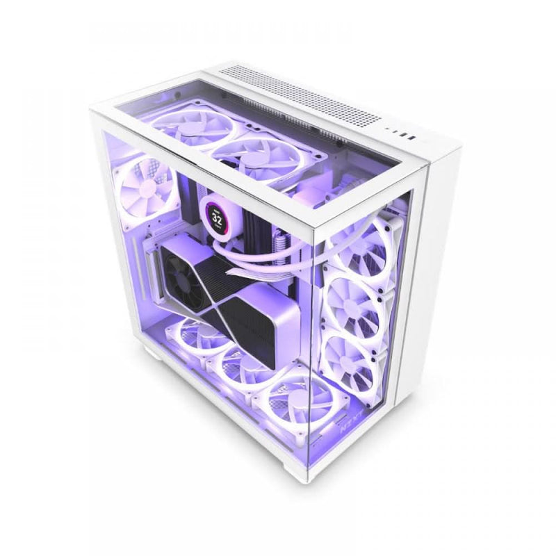 NZXT H9 ELITE MID - TOWER ATX CABINET WHITE CM - H91EW - 01 - SWIFT PERIPHERALS1084056