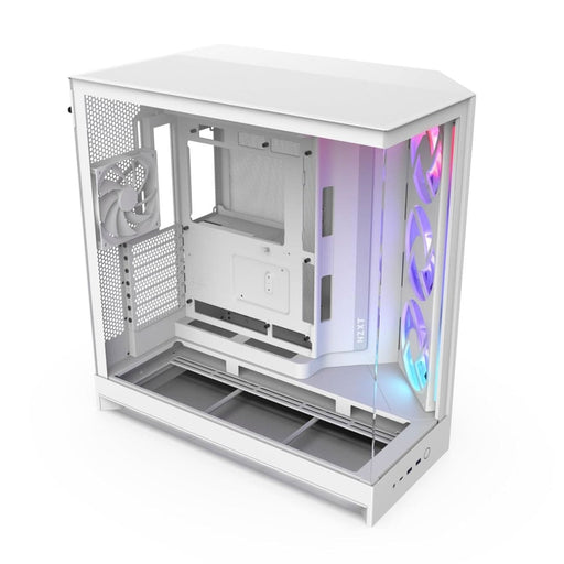 NZXT H9 FLOW RGB (2025) LARGE DUAL - CHAMBER MID - TOWER GAMING CABINET - WHITE (CM - H92FW - R1) - SWIFT PERIPHERALS1093908