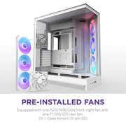 NZXT H9 FLOW RGB (2025) LARGE DUAL - CHAMBER MID - TOWER GAMING CABINET - WHITE (CM - H92FW - R1) - SWIFT PERIPHERALS1093908