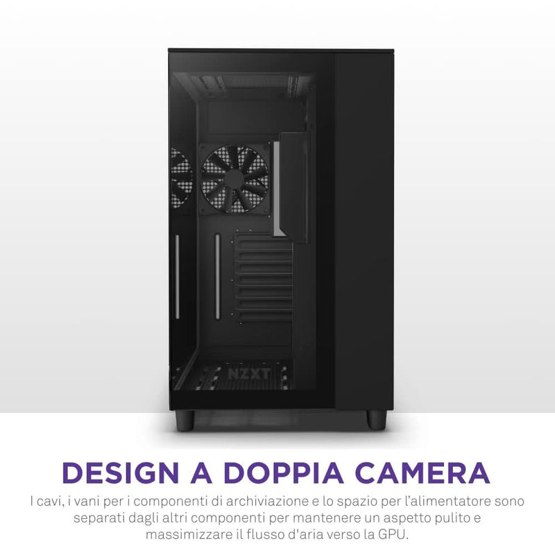 NZXT H9 FLOW RGB MID - TOWER ATX CABINET BLACK CM - H92FB - R1 - SWIFT PERIPHERALS1093907