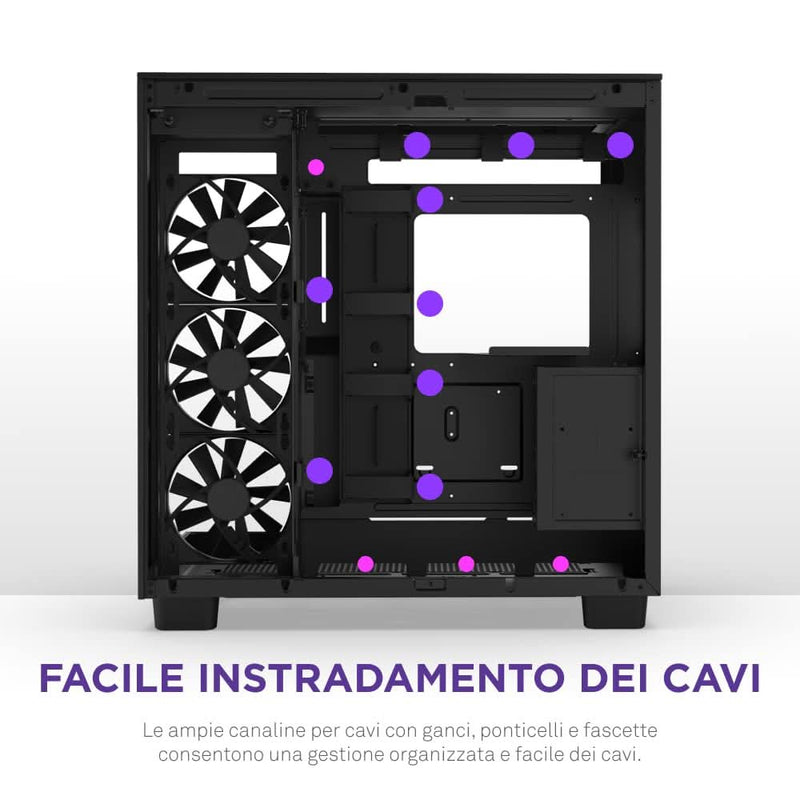 NZXT H9 FLOW RGB MID - TOWER ATX CABINET BLACK CM - H92FB - R1 - SWIFT PERIPHERALS1093907