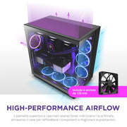 NZXT H9 FLOW RGB MID - TOWER ATX CABINET BLACK CM - H92FB - R1 - SWIFT PERIPHERALS1093907