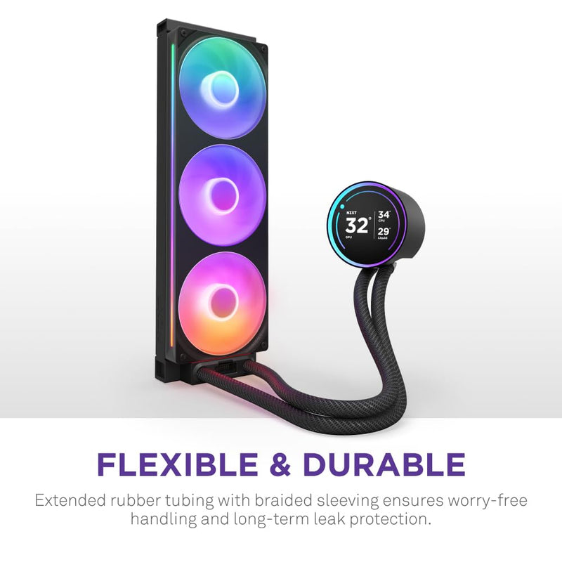 NZXT KRAKEN ELITE 360 RGB V2 - 360MM AIO LIQUID COOLER RGB CORE FAN - SINGLE FRAME (BLACK) - RL - KR36E - B2 - SWIFT PERIPHERALS1092194