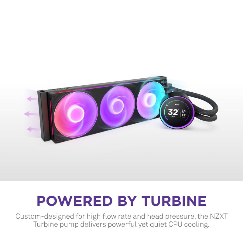 NZXT KRAKEN ELITE 360 RGB V2 - 360MM AIO LIQUID COOLER RGB CORE FAN - SINGLE FRAME (BLACK) - RL - KR36E - B2 - SWIFT PERIPHERALS1092194