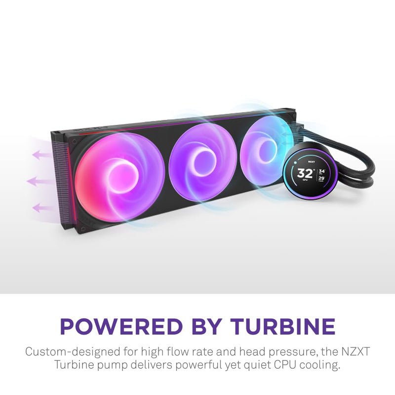 NZXT KRAKEN ELITE 420 RGB 420MM CPU LIQUID COOLER (BLACK) - RL - KR42E - B2 - SWIFT PERIPHERALS1093931