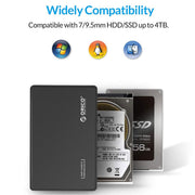 ORICO 2588US3 2.5 inch USB3.0 Hard Drive Enclosure with SuperSpeed USB 3.0 - SWIFT PERIPHERALS2588US3-V1-BL-BP